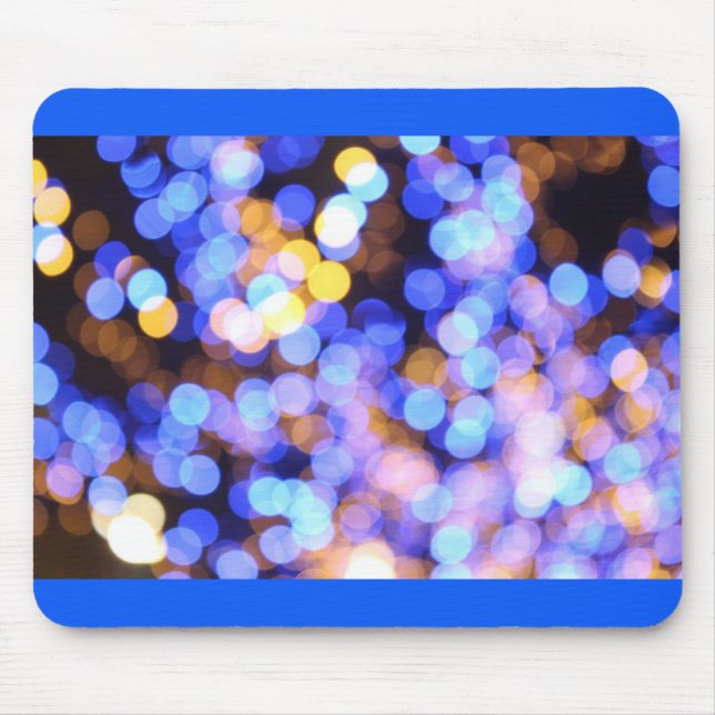 Alfombrilla De Ratón Bokeh Blue Gold Lights Moderno Gift (Frente)