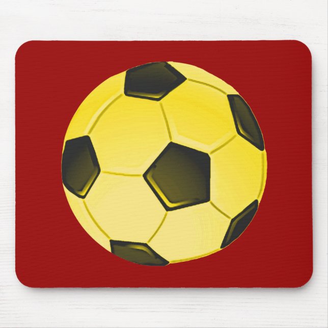 Alfombrilla De Ratón Bola de fútbol americano amarilla o fútbol (Frente)