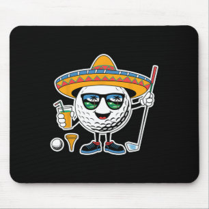 Alfombrilla De Ratón Bola de Golf Divertida Cinco De Mayo Con Sombrero