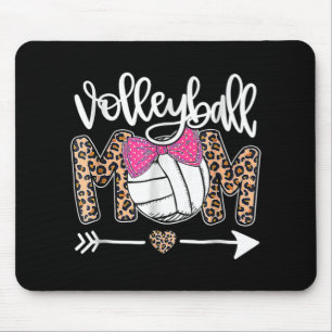 Alfombrilla De Ratón Bola divertida de leopardo de la madre del voleybo