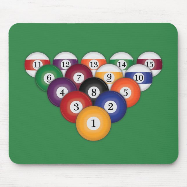 Alfombrilla De Ratón Bolas de piscina/billares: Mousepad (Frente)