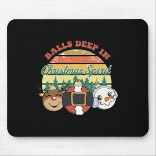 Alfombrilla De Ratón Bolas Profundas En Navidades Espíritu Vintage Navi