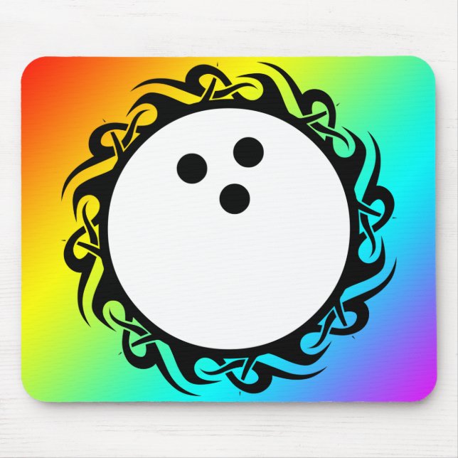 Alfombrilla De Ratón bolera de arco iris tribal (Frente)