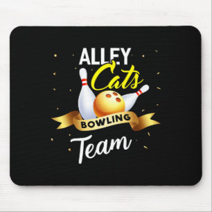 Alfombrilla De Ratón Boliche divertido de la camiseta del gato Alley