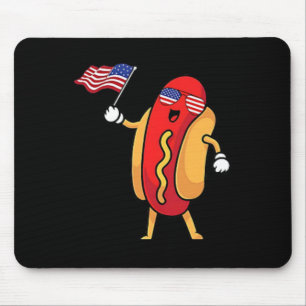 Alfombrilla De Ratón Bolsillo de perro caliente bandera estadounidense