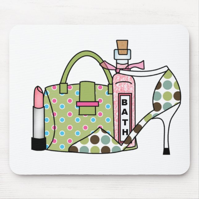 Alfombrilla De Ratón Bolsos y zapatos dos de los chicas (Frente)