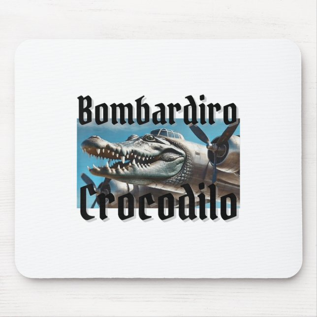 Alfombrilla De Ratón Bombardiro Bombardino Crocodilo Funny italiano Bra (Frente)