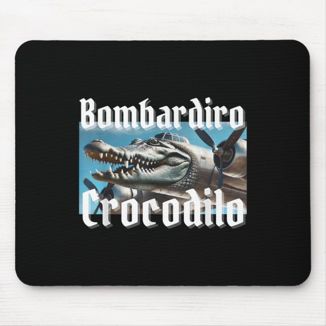 Alfombrilla De Ratón Bombardiro Bombardino Crocodilo Funny italiano Bra (Frente)