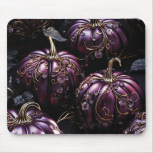 ALFOMBRILLA DE RATÓN BOMBAS OSCURAS DE HALLOWEEN PURPLE CON ORNAMENTOS