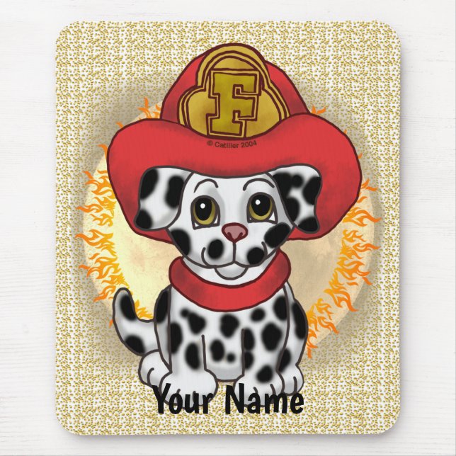 Alfombrilla De Ratón Bombero Perro Cachorro (Frente)