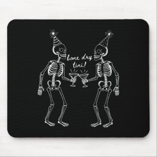 Alfombrilla De Ratón Bone Dry Tini Skeleton Beber Martini Tail Hallo