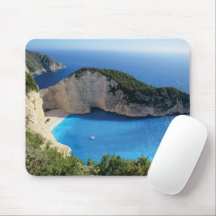 Alfombrilla De Ratón Bonita playa Navagio, Grecia