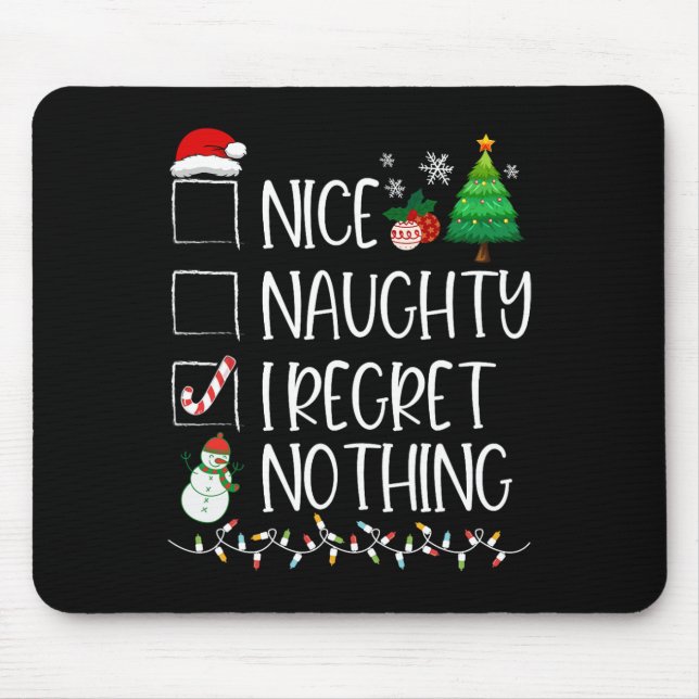 Alfombrilla De Ratón Bonita traviesa, me arrepiento de que no haya nada (Frente)