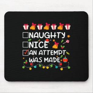 Alfombrilla De Ratón Bonita traviesa, Un Intento Fue Hecho Navidades Gr
