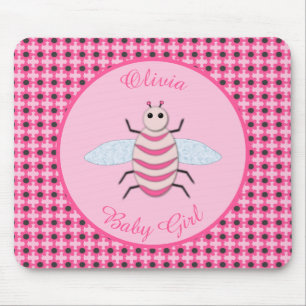 Alfombrilla De Ratón Bonito Bebé Rosa Bee Personalizado