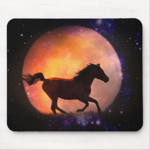 Alfombrilla De Ratón Bonito Caballo y almohadilla de ratón de luna