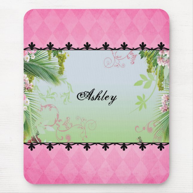 Alfombrilla De Ratón Bonito en rosa (Frente)