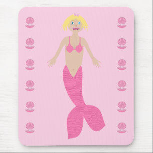 Alfombrilla De Ratón Bonito Fantasía rosa Mermaid