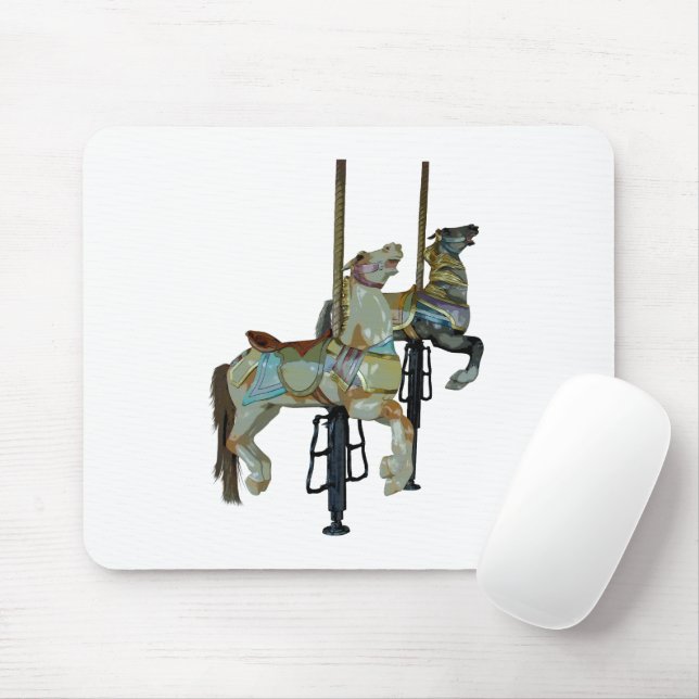 Alfombrilla De Ratón Bonito Merry Go Round Carousse Horses Mouse Pad (Con ratón)