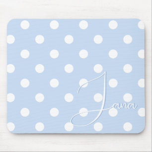 Alfombrilla De Ratón Bonito Mousepad Azul Pastel Con Su Nombre Personal