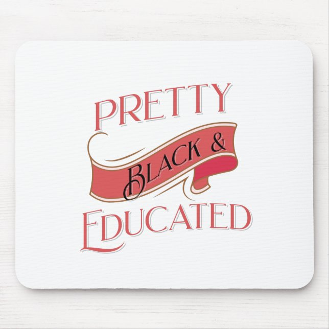 Alfombrilla De Ratón Bonito negra y educada (Frente)