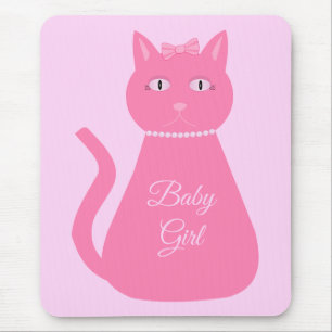 Alfombrilla De Ratón Bonito Niña Rosa Personalizado Gato
