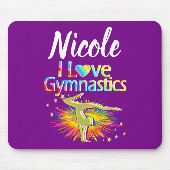 ALFOMBRILLA DE RATÓN BONITO PÚRPURA ME ENCANTA EL DISEÑO DE GIMNASTICAS (Frente)