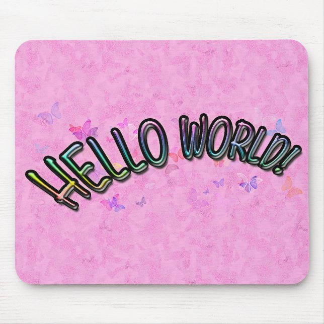 Alfombrilla De Ratón Bonito Rainbow Hello World (Frente)