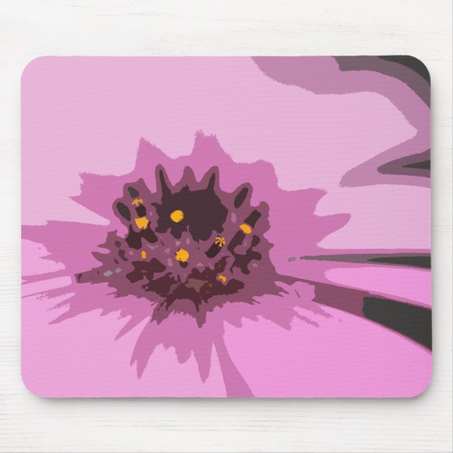 Alfombrilla De Ratón Bonito Resumen Flor de margarita rosa (Frente)