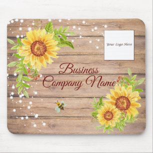 Alfombrilla De Ratón Bonito Rústico Yellow Sunflower Personalizado Busi
