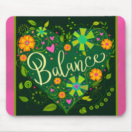 Alfombrilla De Ratón Bonito Verde Corazón inspirador equilibrio inespir