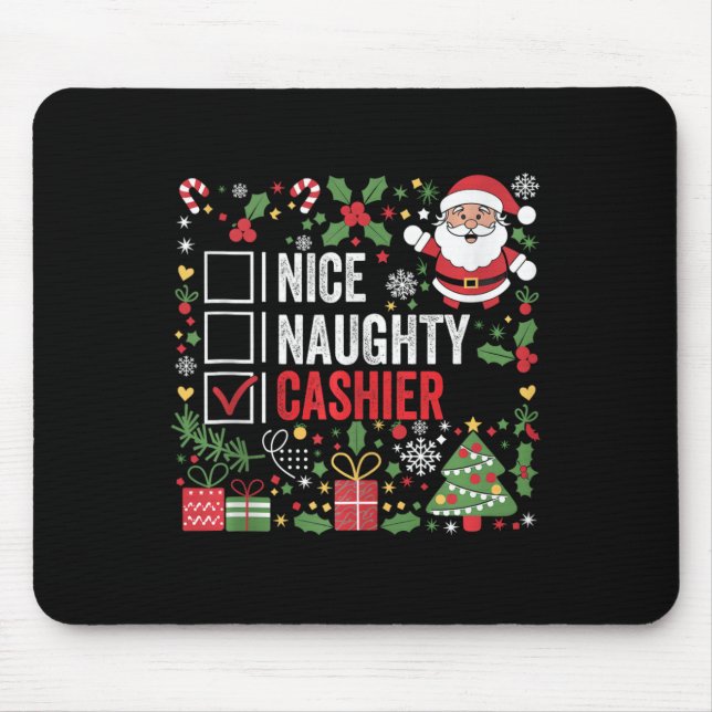 Alfombrilla De Ratón Bonitos Navidades graciosos de Naughty Cashier San (Frente)