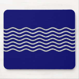 Alfombrilla De Ratón Bonitos Olas de plata + tu fondo, texto e ideas