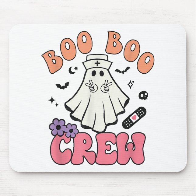 Alfombrilla De Ratón Boo Boo Crew Fantasma Médica Enfermera paramédica  (Frente)
