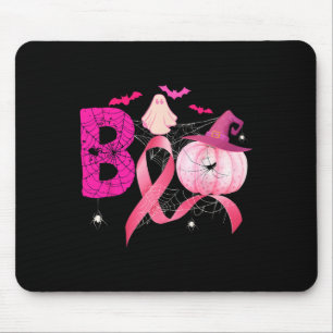 Alfombrilla De Ratón Boo Calabaza Bruja Cinta Rosa Masa Cáncer de Mama