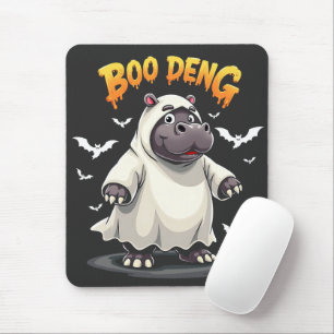 Alfombrilla De Ratón Boo Deng Ghost Baby Pygmy Hippo Moo Deng Halloween