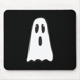 Alfombrilla De Ratón ¡BOO! Fantasma Lindo Espeluznante Halloween Blanco