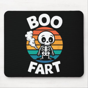Alfombrilla De Ratón Boo Fart Gracioso Farting Skeleton Para Halloween