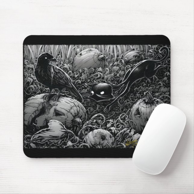 Alfombrilla De Ratón Boo Kitty alza una almohadilla de ratón raven (Con ratón)
