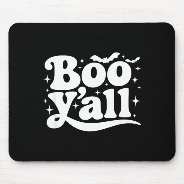 Alfombrilla De Ratón Boo Y'all Southern Retro Halloween Quote Saying Ba (Frente)