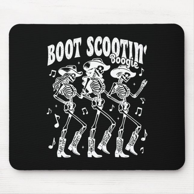 Alfombrilla De Ratón Boogie Retro Western Skeleton Dancin (Frente)
