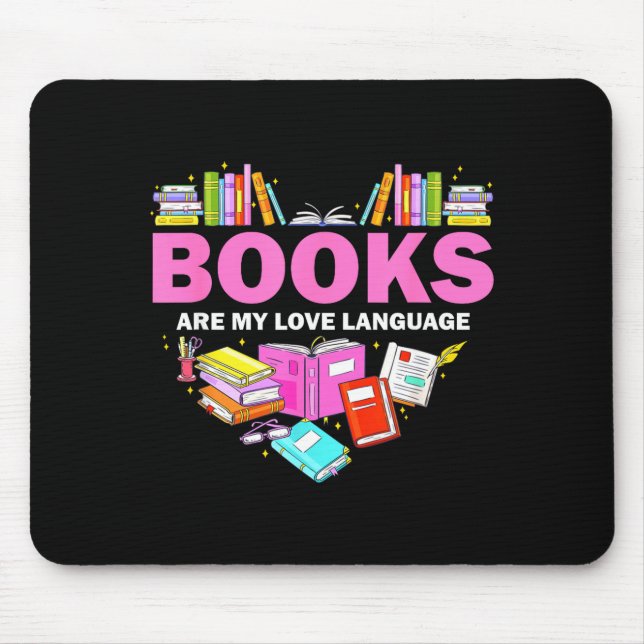 Alfombrilla De Ratón Books Are My Love Language Reading Lover Librarian (Frente)