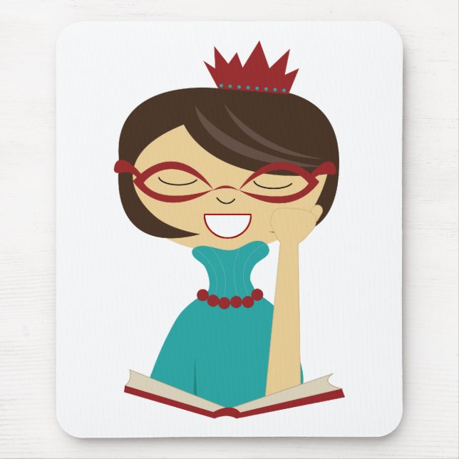 Alfombrilla De Ratón Bookworm Princess Mousepad para niños (Frente)