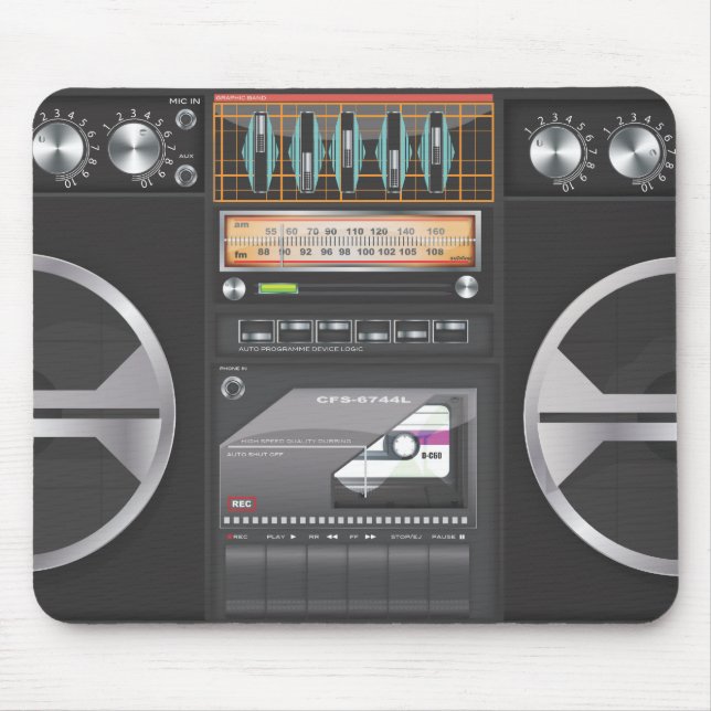 Alfombrilla De Ratón Boombox Ghetto Blaster (Frente)