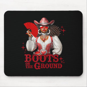 Alfombrilla De Ratón Boots En El Bote De Bote En El Suelo Cowboy Wester