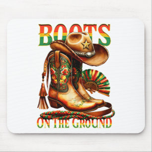 Alfombrilla De Ratón Boots On the Ground Boot Junetdecia Cowgirl Negra