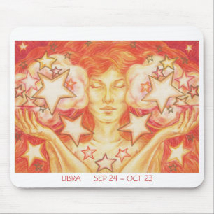 Alfombrilla De Ratón Borde blanco de Zodiac Libra