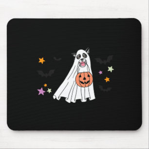 Alfombrilla De Ratón Border Collie Boo Perro Halloween Blanco Y Negro