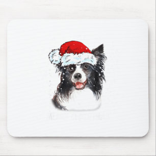 Alfombrilla De Ratón Border Collie Perro Santa Navidad Luces Navidad Ni