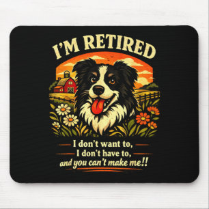 Alfombrilla De Ratón Border collie retirado divertido perro jubilado ho